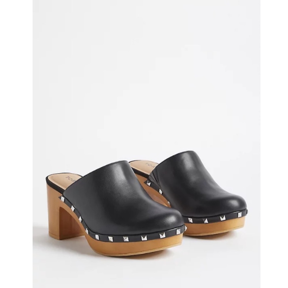 NWT Torrid Faux Leather Black Studded Mule